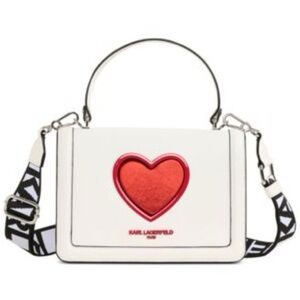 KARL LAGERFELD PARIS Simone Flap Leather Crossbody - White Cactus NWT